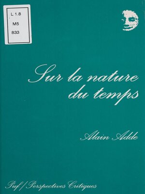 cover image of Sur la nature du temps